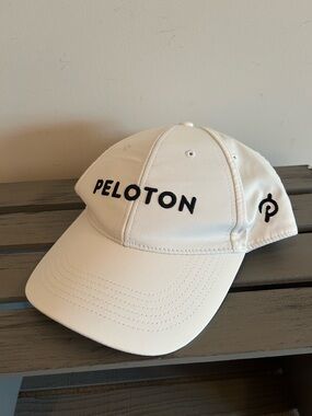 White Peloton Embroidered Adjustable Hat EUC